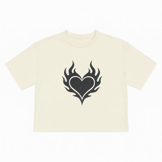 Seventeenth Flame Heart Cropped Tee
