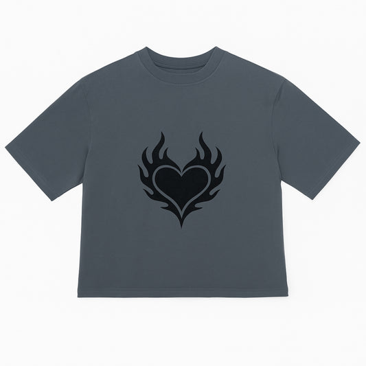 Seventeenth Flame Heart Cropped Tee