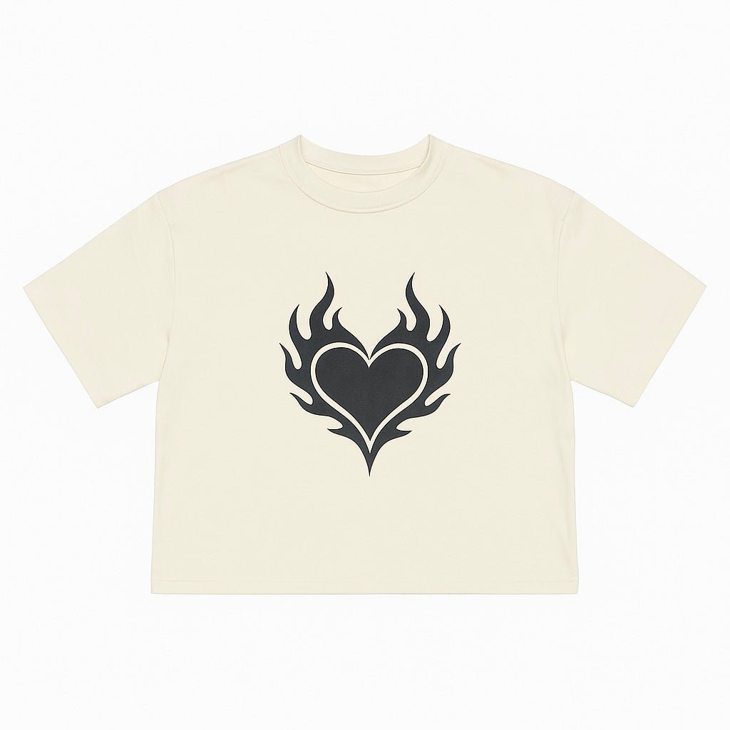 Seventeenth Flame Heart Cropped Tee