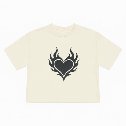 Seventeenth Flame Heart Cropped Tee