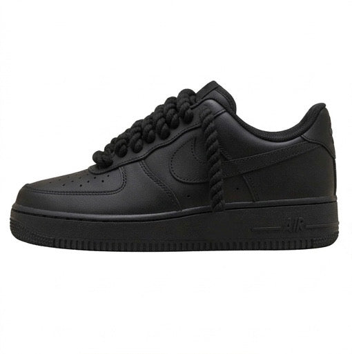 Custom Rope Lace Sneaker Service (Black Airforce 1)