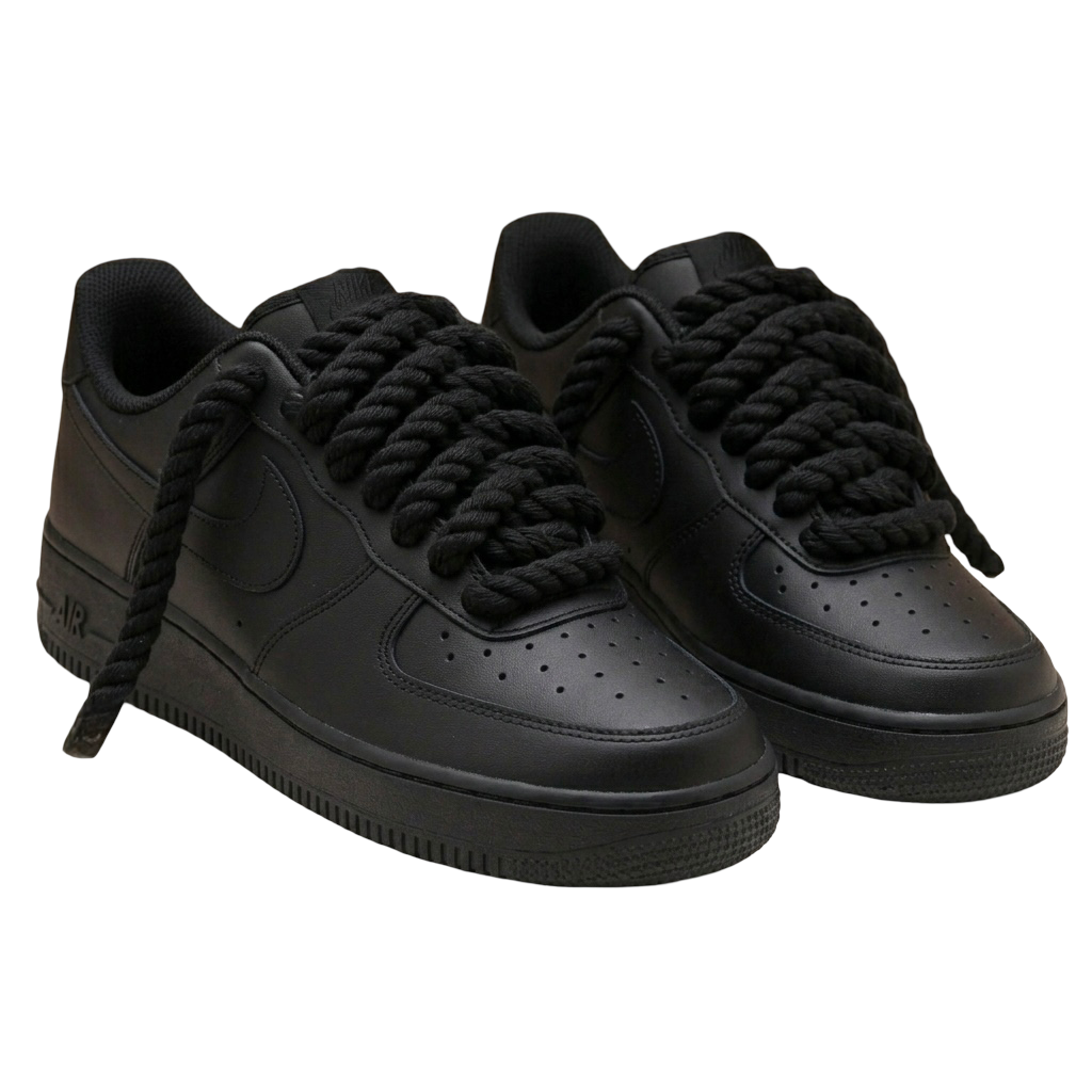 Custom Rope Lace Sneaker Service (Black Airforce 1)