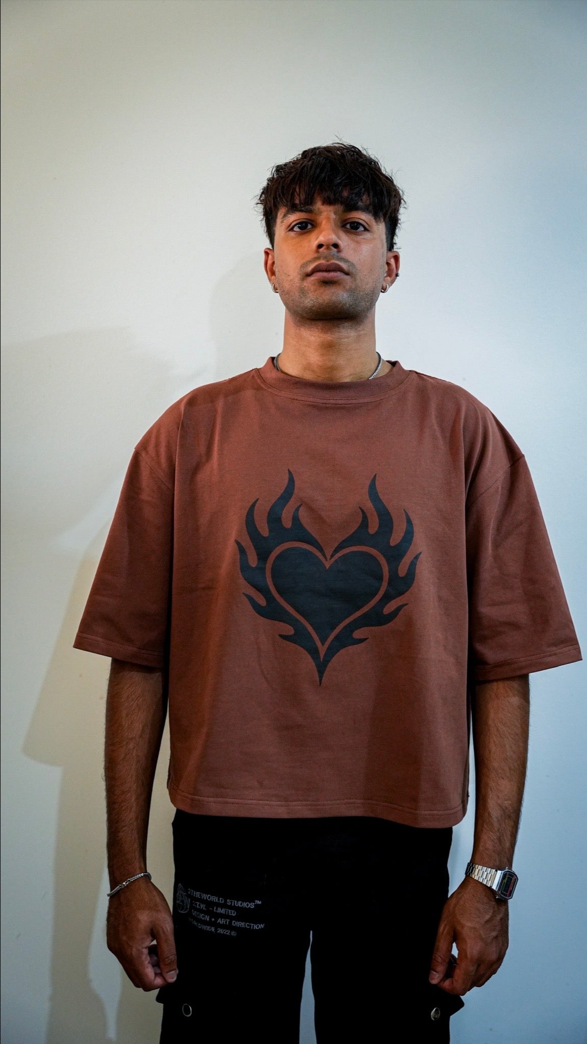 Seventeenth Flame Heart Cropped Tee